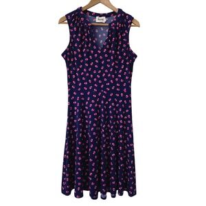 Leota Sleeveless Fit & Flare Dress Size Medium Blue